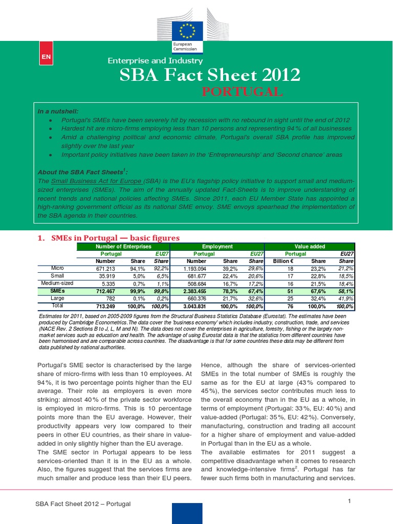 SBA Fact Sheet 2012 PDF Small And Medium Sized Enterprises