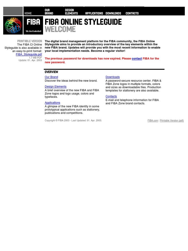 FIBA Styleguide PDF | PDF | Logos | Portable Document Format