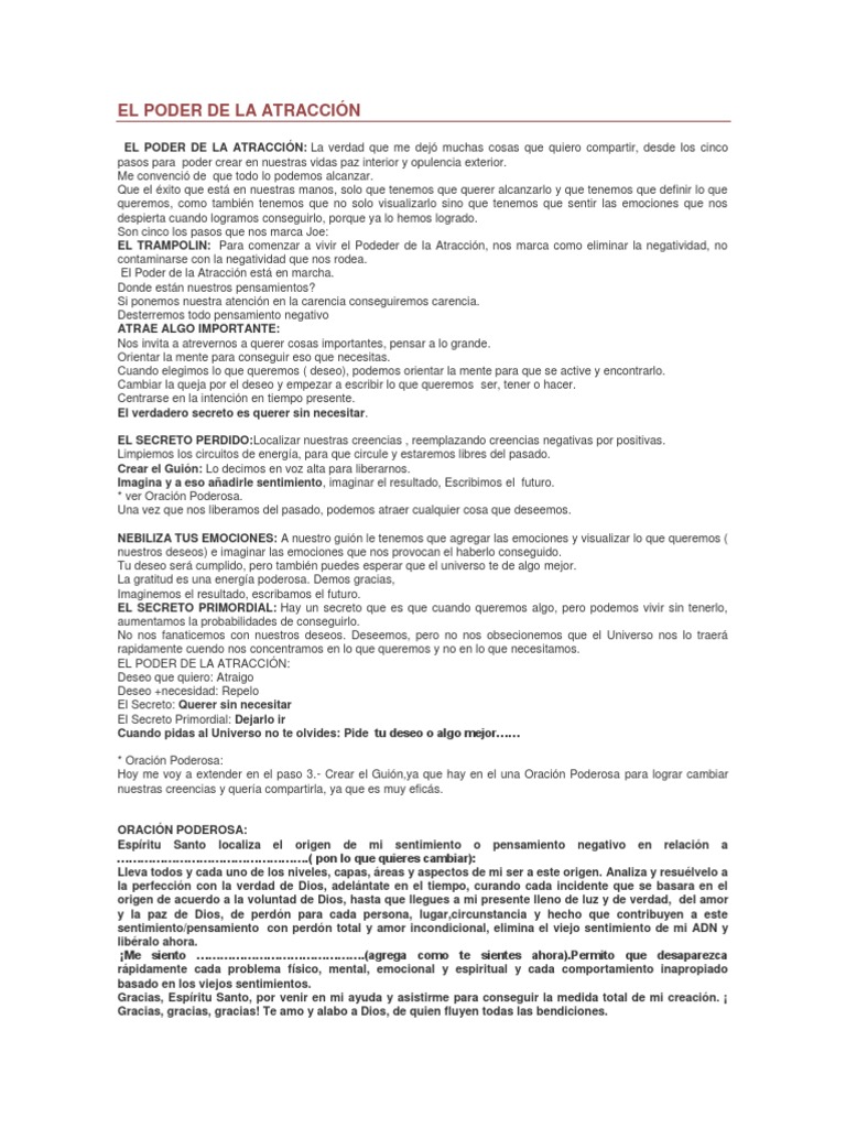 El Poder de la Atracción y Prosperidad | PDF | Oración | Amor