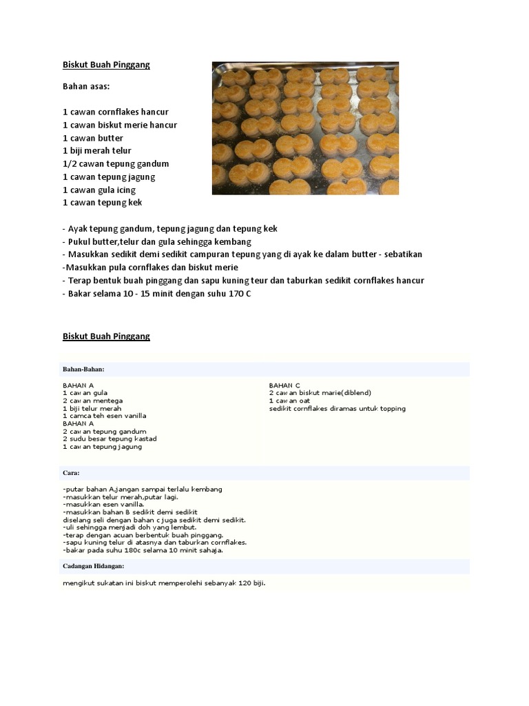 Resepi Biskut Buah Pinggang