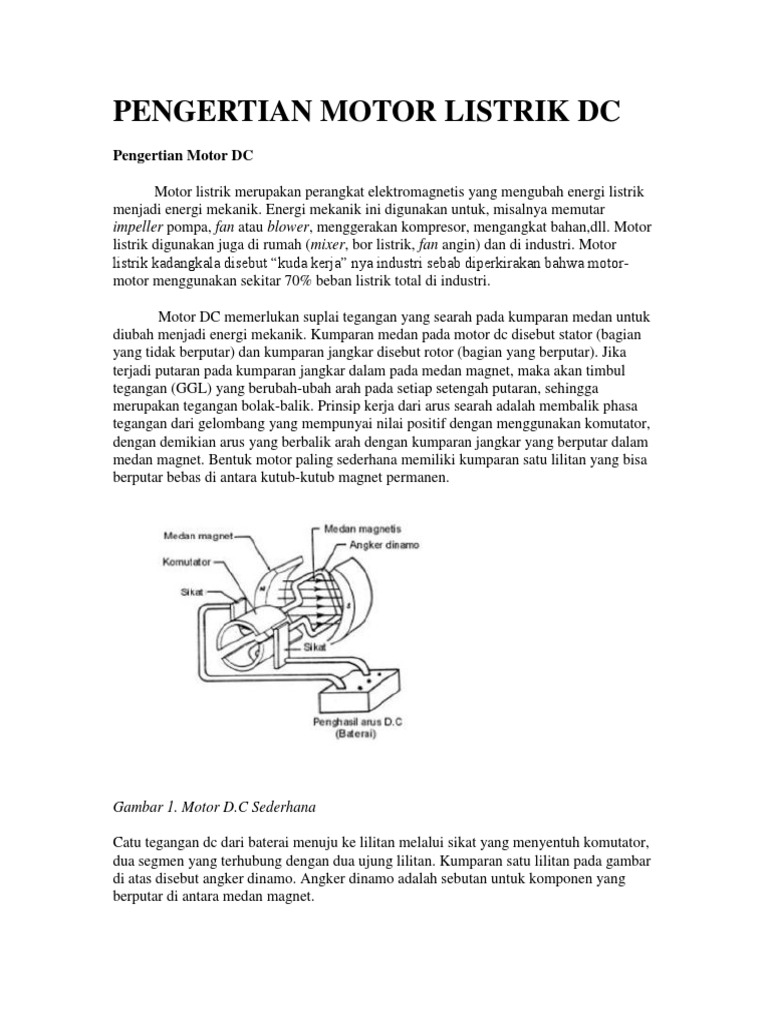 Pengertian Motor Listrik