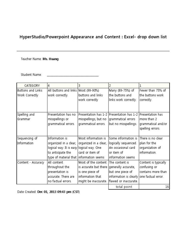 Presentation Evaluation Rubric | PDF | Career & Growth