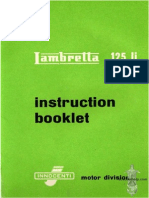 Instruction Booklet Manual Lambretta 125 S2 