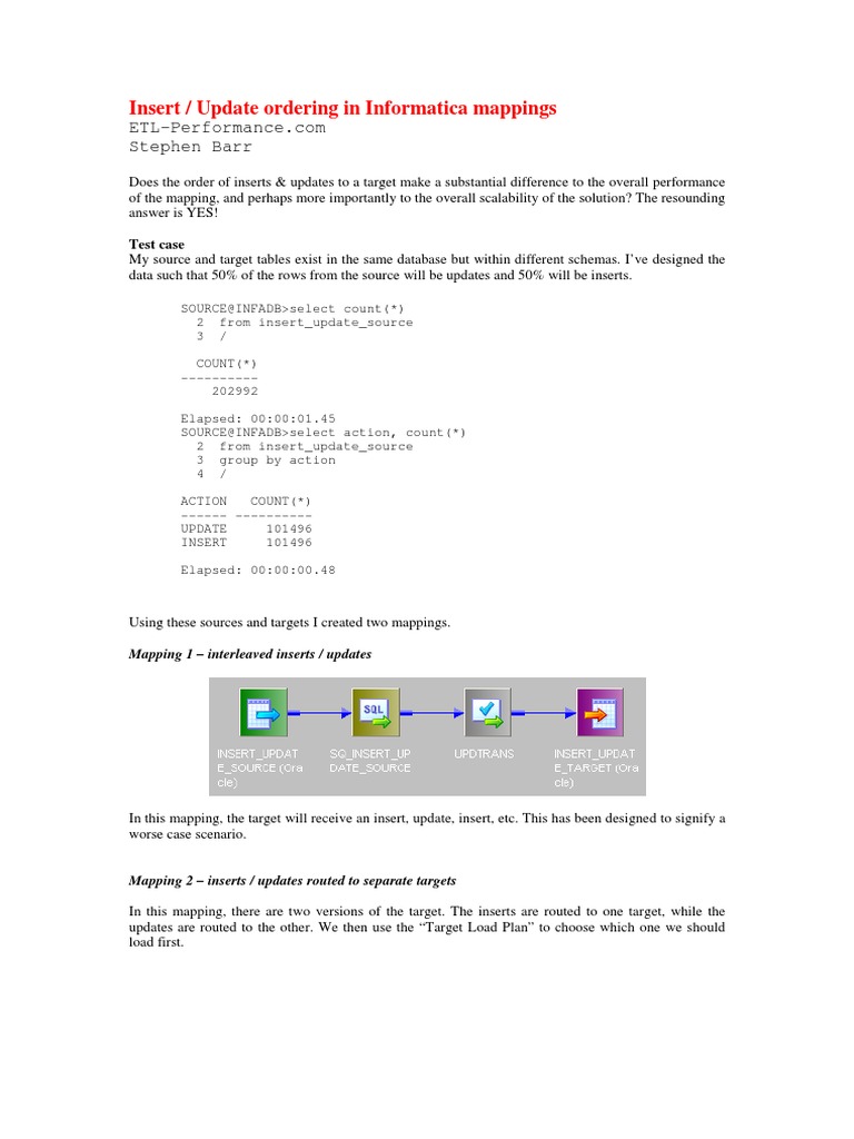 Optimize Insert/Update in Informatica | PDF | Teaching Methods ...