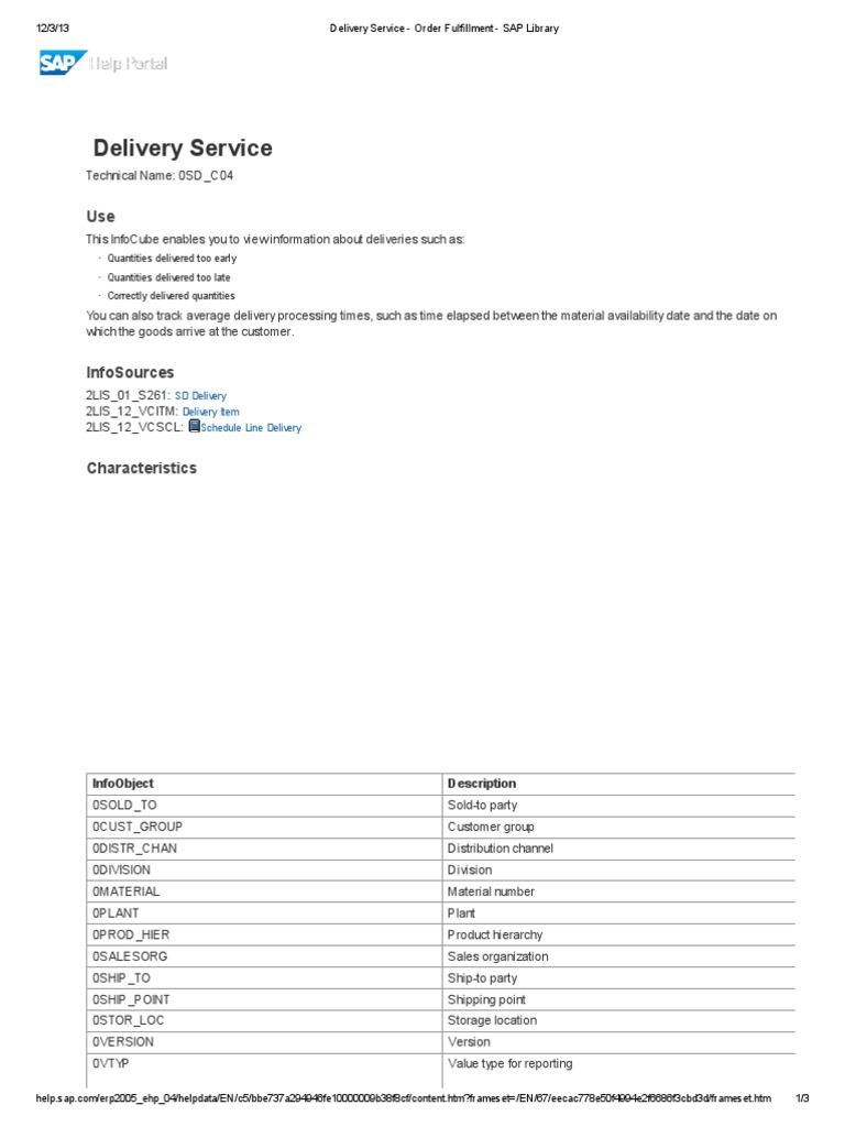 SAP Order Fulfillment Delivery Service | PDF | Delivery (Commerce ...