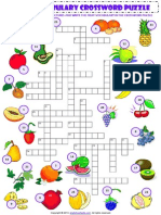 Food Fruit Vocabulary Criss Cross Crossword Puzzle Worksheet