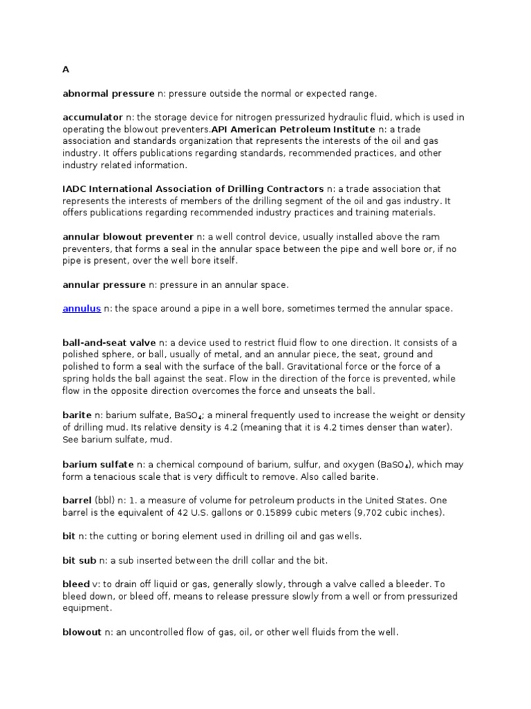 Oil and Gas Glossary PDF Casing (Borehole) Blowout (Well Drilling)