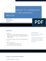 Pedagogy Vs Andragogy