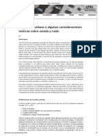 El Ruiseñor Urbano o Algunas Consideraciones Teóricas Sobre Sonido y Ruido Paisaje Sonoro