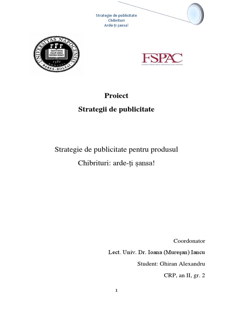 Proiect Strategie Publicitara