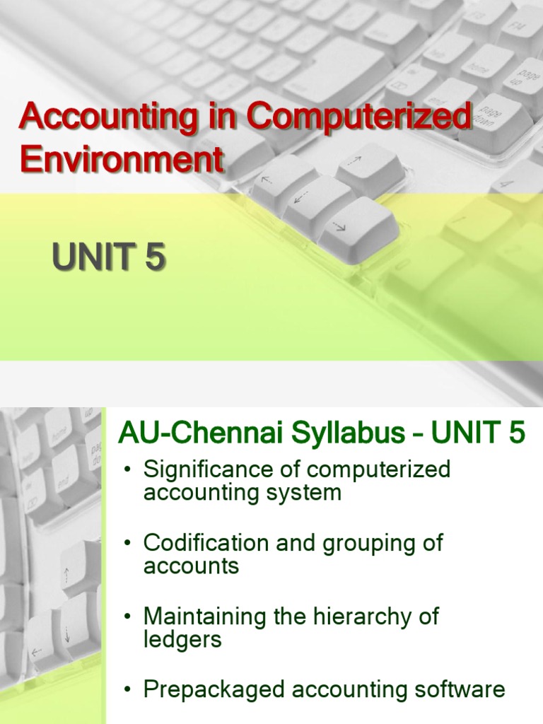 Computerized Accounting Unit 5 Debits And Credits Expense