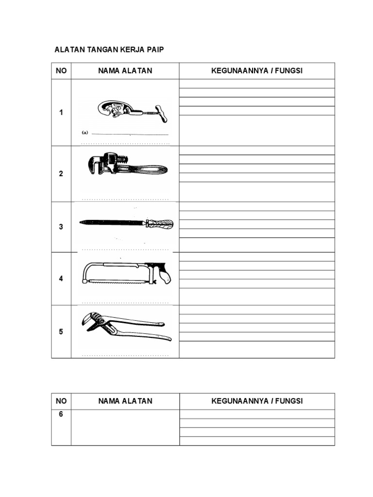 Alatan Tangan Kerja Paip Pdf