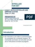 Microcontroller Instruction Set: Subject: Microcontroller and Embeded System Class: 5, Ece Presented by