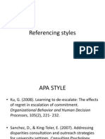 Referencing Styles, APA