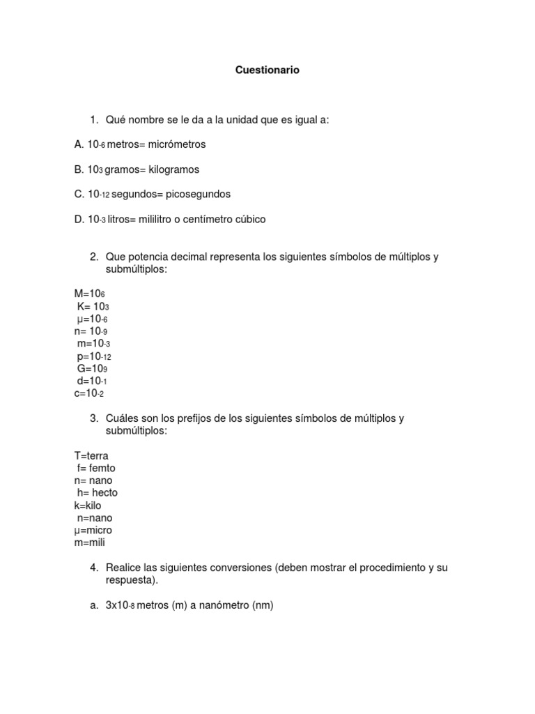 Cuestionario