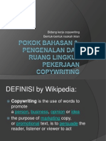 Bidang Kerja Copywriting Bentuk-Bentuk Naskah Iklan