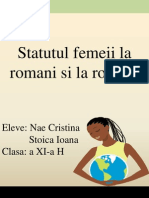 Statutul Femeii La Romani Si La Români.