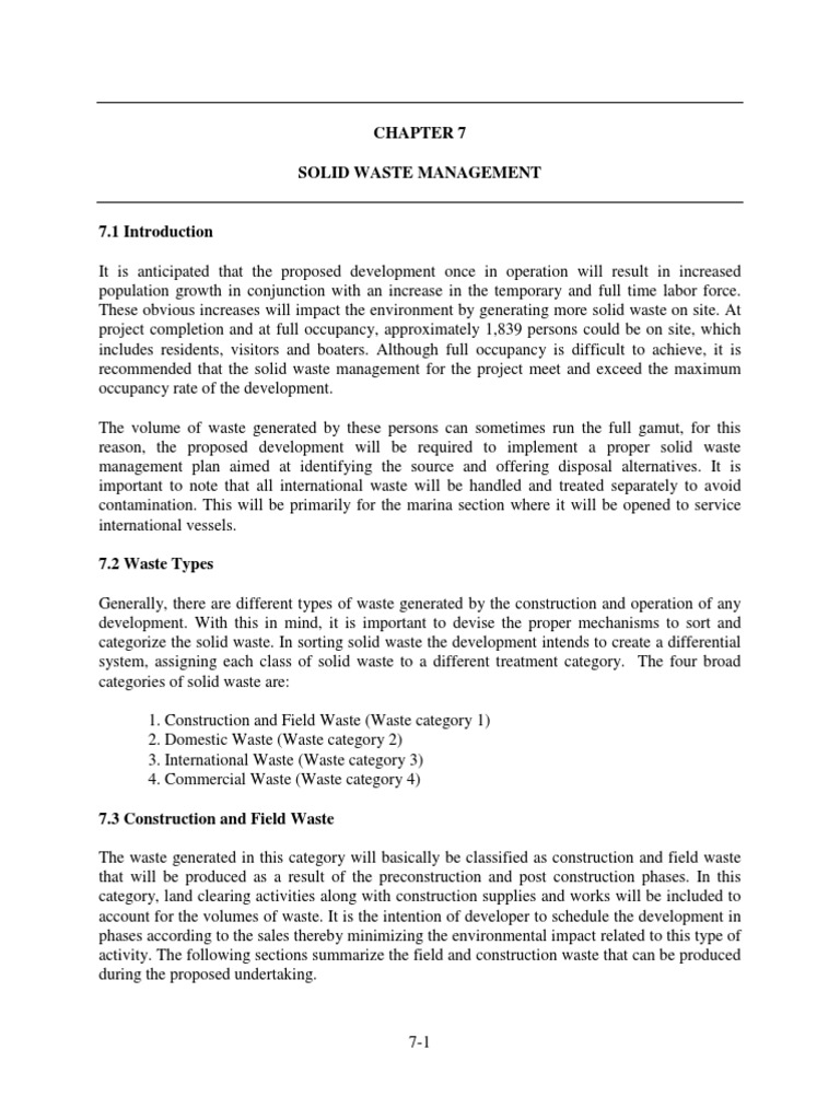 Solid Waste Management Plan Overview | PDF | Waste Management ...