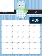 2014 January Printable Calendar Color