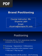 Download Brand Positioining by prashantsgnr SN18889698 doc pdf