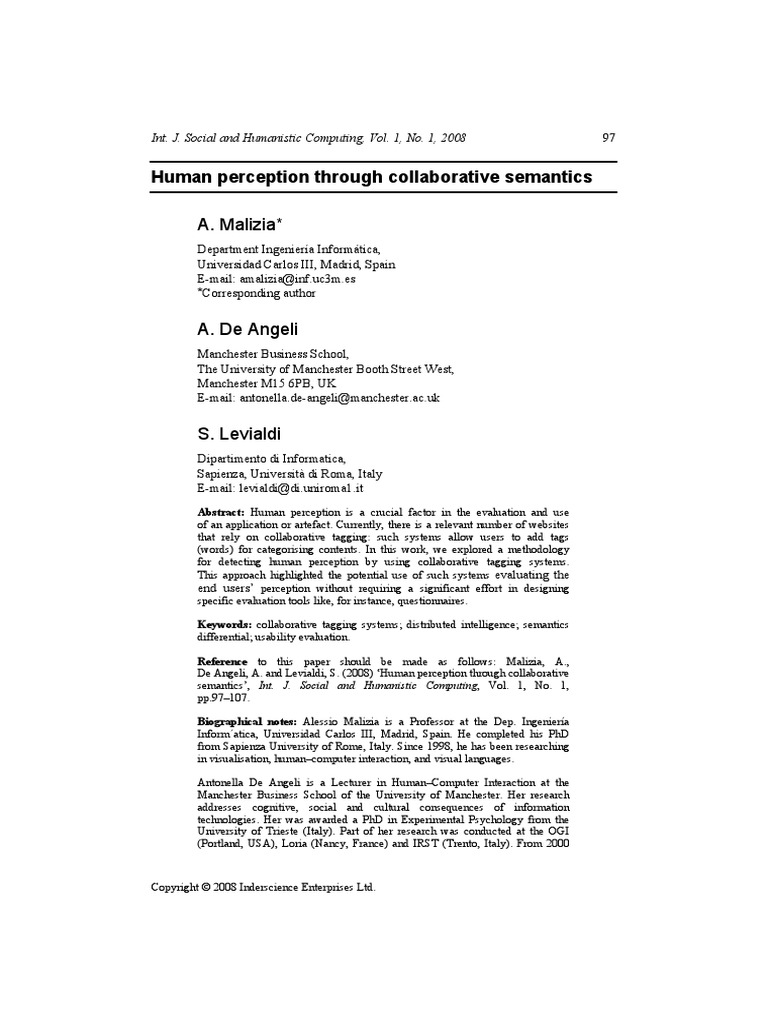 27 - Human Perception Through Collaborative Semantics | PDF | Tag ...