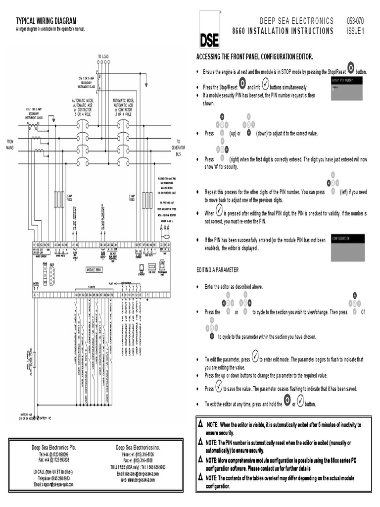 Typical Wiring Diagram Deep Sea Electronics Deep Sea Electronics 053