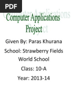 Download Computer Project Movie Ticketing System by Paras Khurana SN188904713 doc pdf