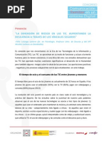 La dimensión de riesgo en las TIC. Aumentando la resiliencia a través de los vínculos seguros de Félix Loizaga.