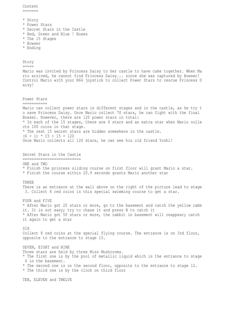 Mario 64 | PDF