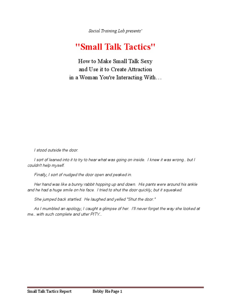 Small Talk Tactics | PDF | Conversation | Jokes