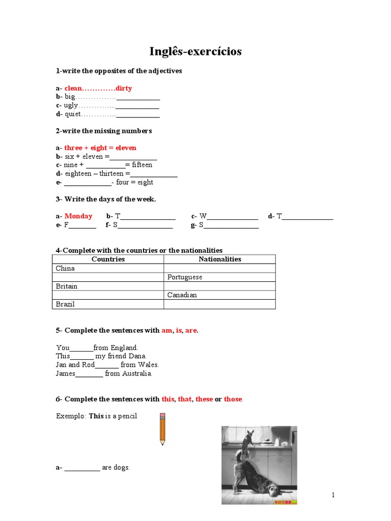 English Exercises for Beginners | PDF | Language Arts & Discipline