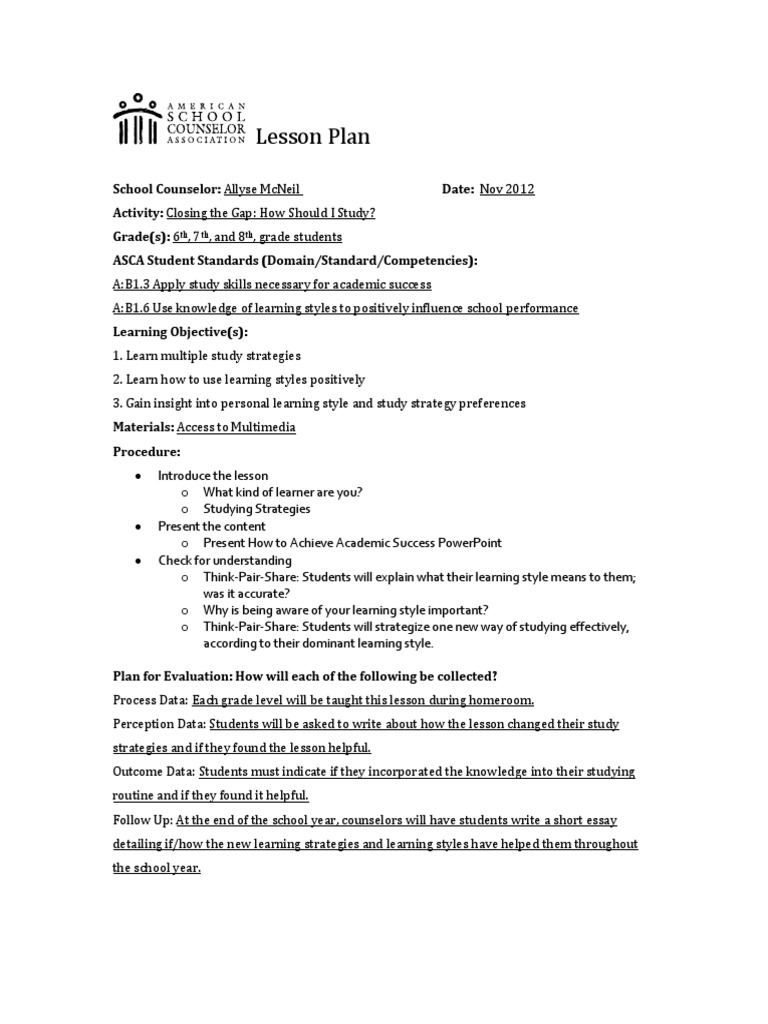 Closing The Gap Lessonplan Final | PDF