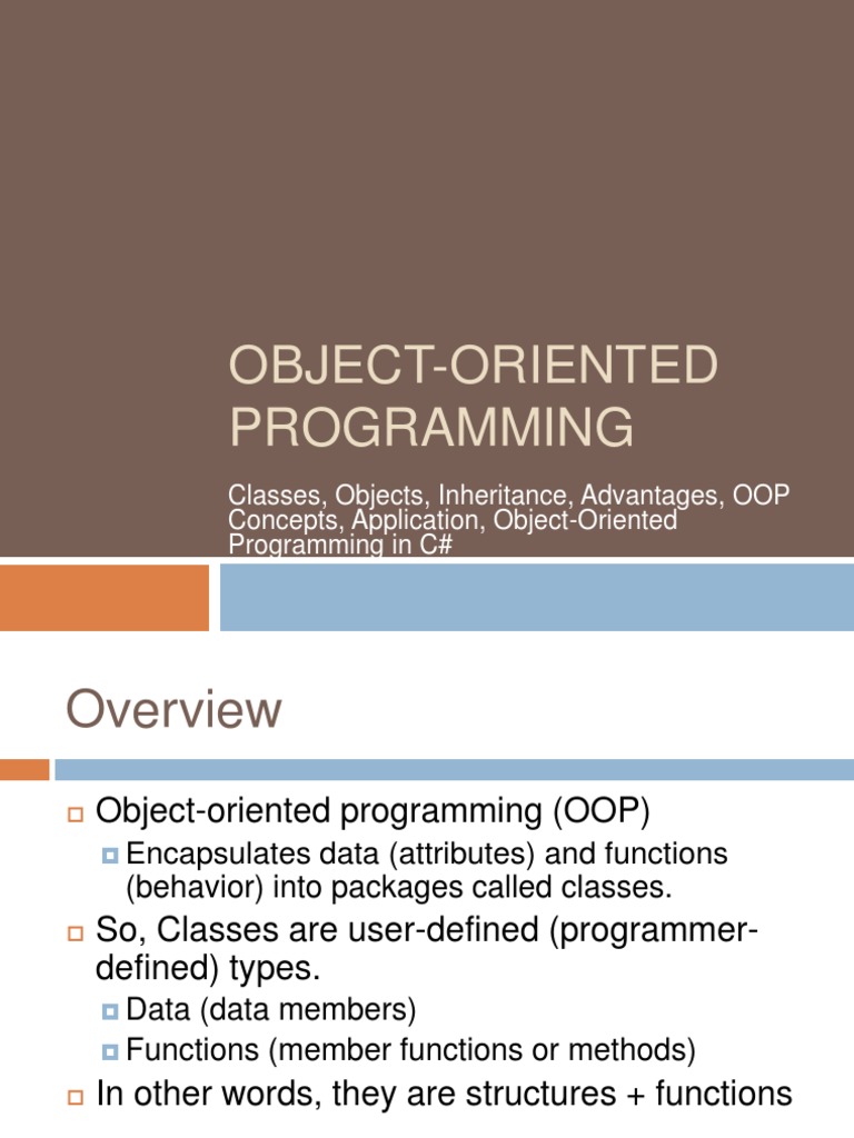 Introduction To Object-Oriented Programming | PDF | Constructor (Object ...