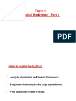 Topic 4 Capital Budgeting Part 1