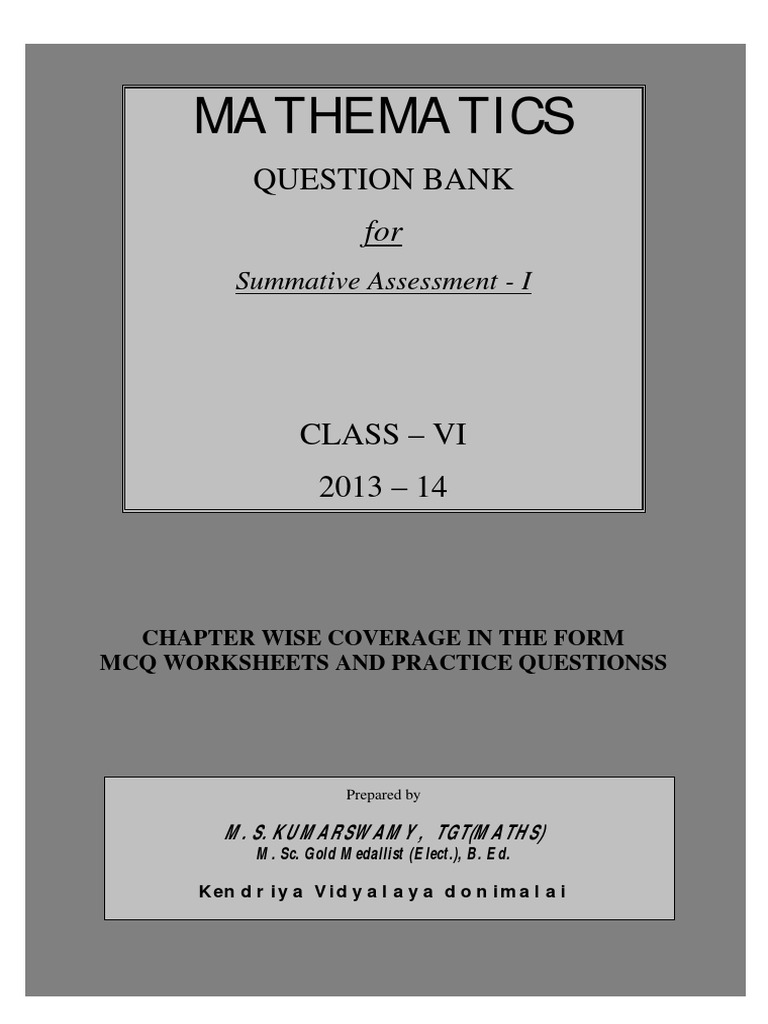 Class Vi Maths Question Bank | PDF | Line (Geometry) | Circle
