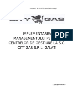 Implementarea Managementului Pe Baza Centrelor de Gestiune La SC City Gas SRL Galati2222
