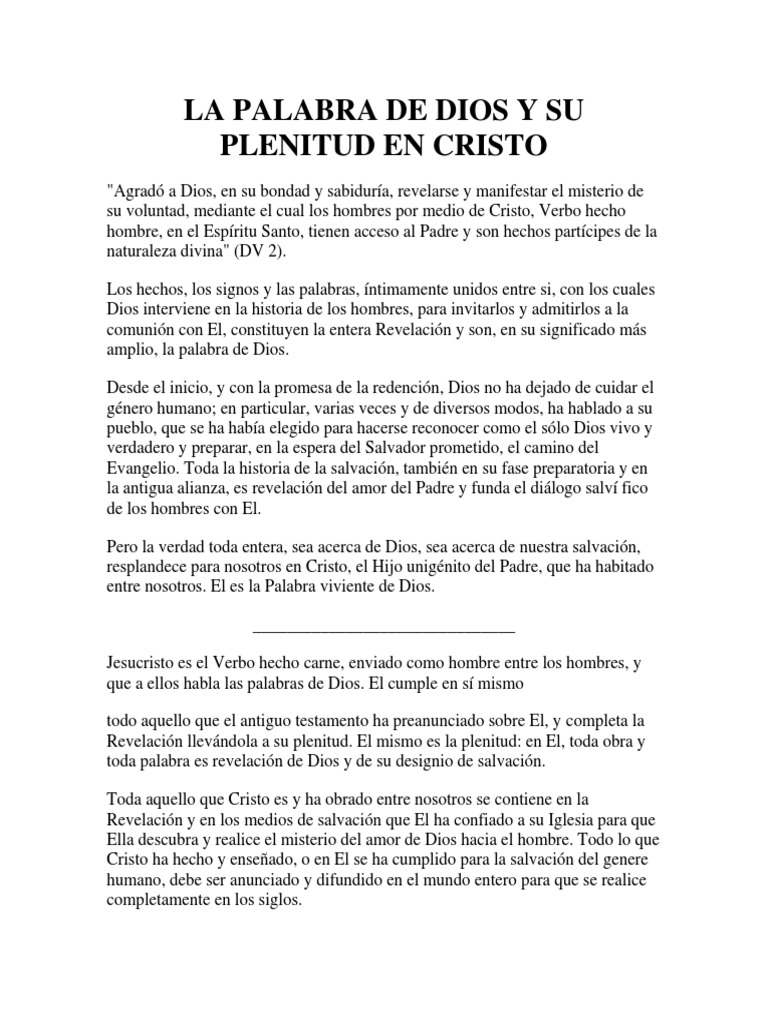 Plenitud de Dios en Cristo y la Escritura | PDF | Cristo (título ...