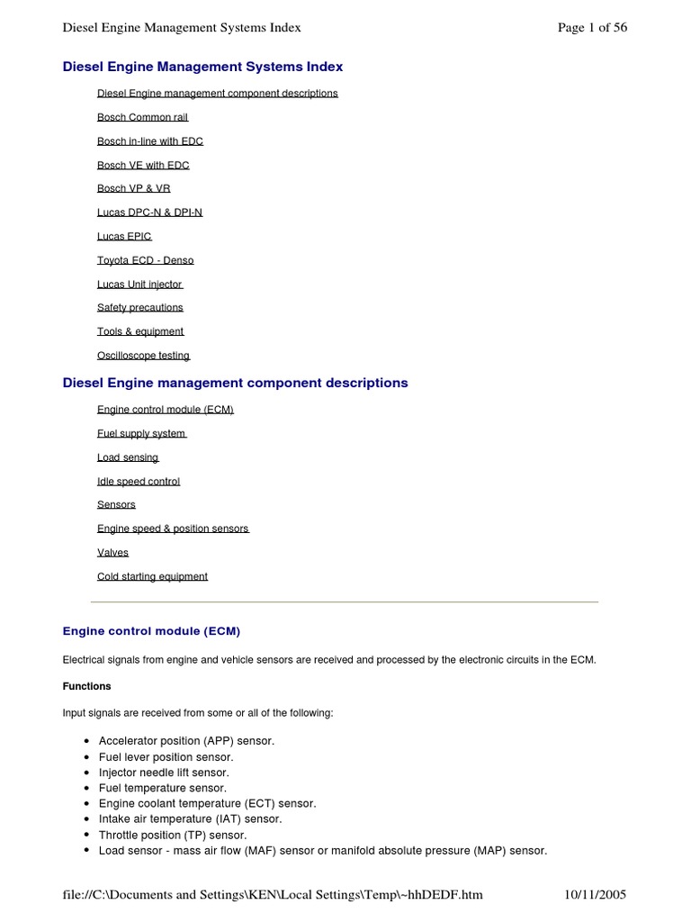 Diesel Engine Management PDF Fuel Injection Throttle