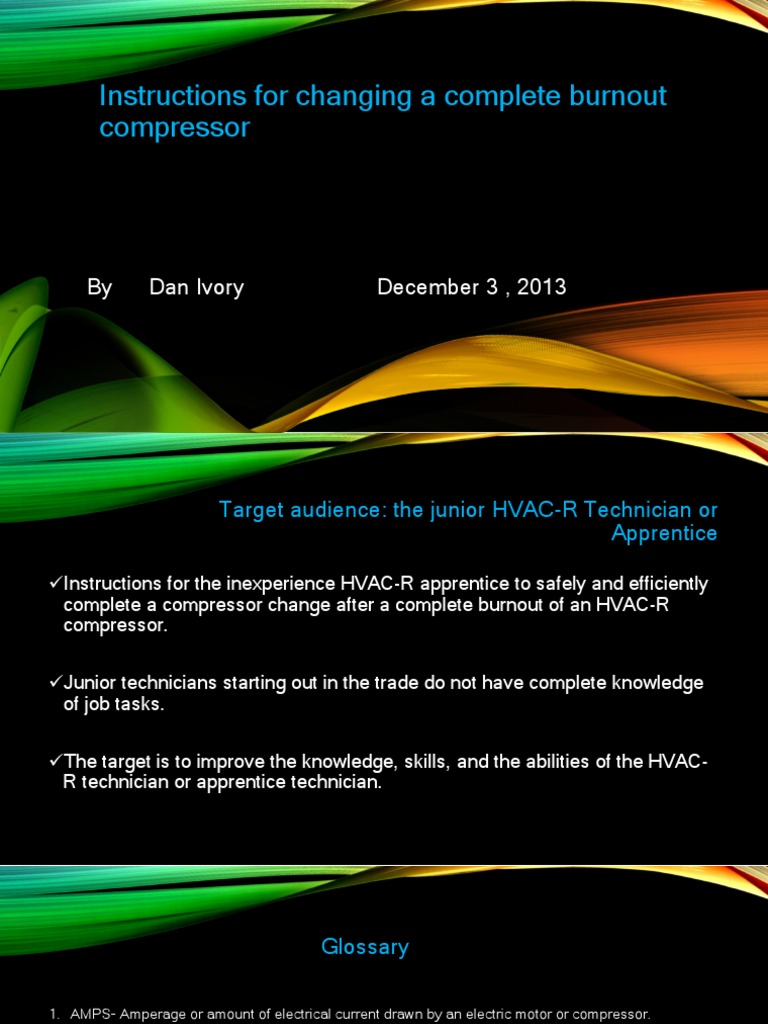 Instructions For Changing A Complete Burnout Compressor PDF