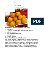 Resep Masakan Bola Bola Ubi