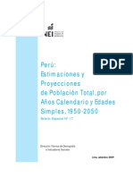 PROYECCIONES DE POBLACIÓN 2050