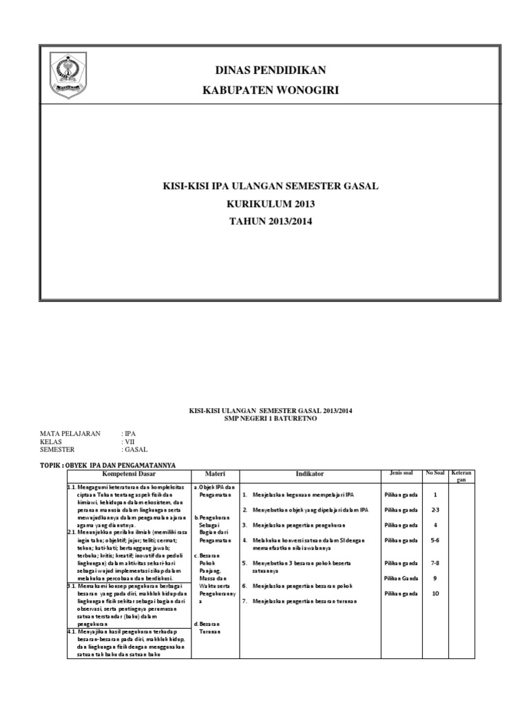 Bahan Ajar Ipa Smp Kelas 7 Kurikulum 2013 Cara Mengajarku