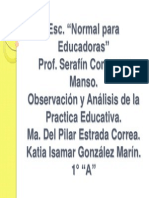 Observacion y Analisis de La Practica Educativa.