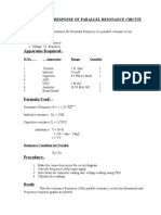 Apparatus Required:-: Frequency Response of Parallel Resonance Circuit