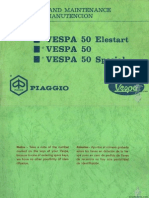 Vespa 50, 50 Elestart, 50 Special Piaggio Operation & Maintenance