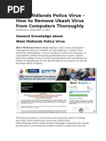 West Midlands Police Virus - How to Remove Ukash Virus From Computers Thoroughly