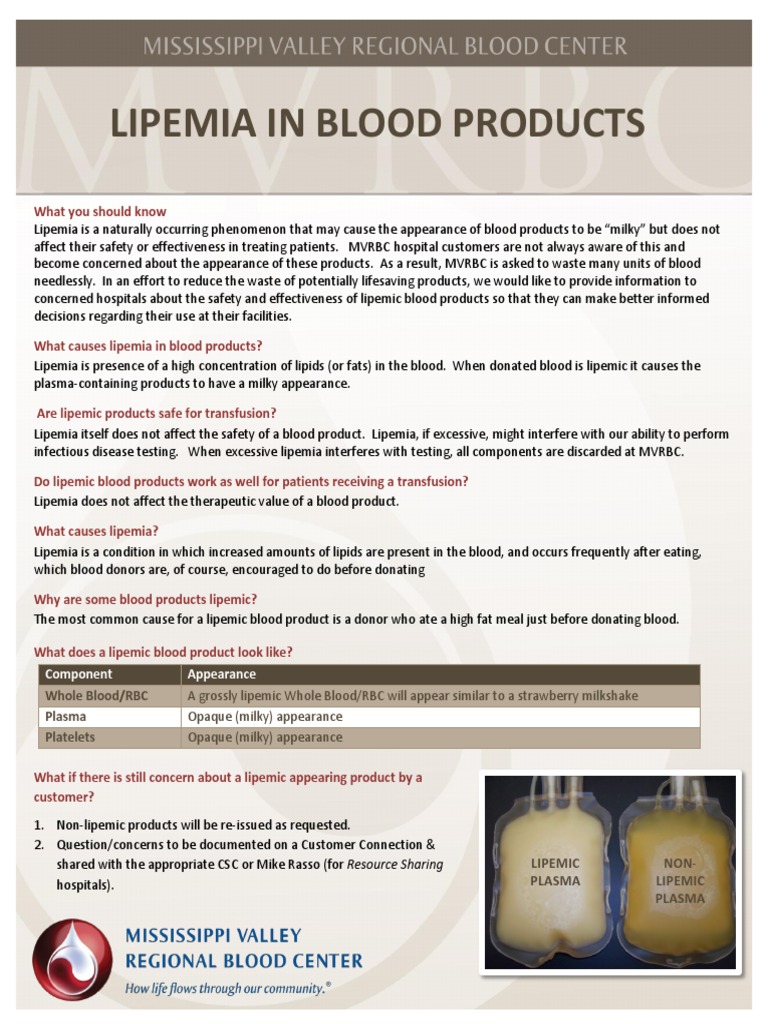 Understanding Lipemia in Blood Products | PDF