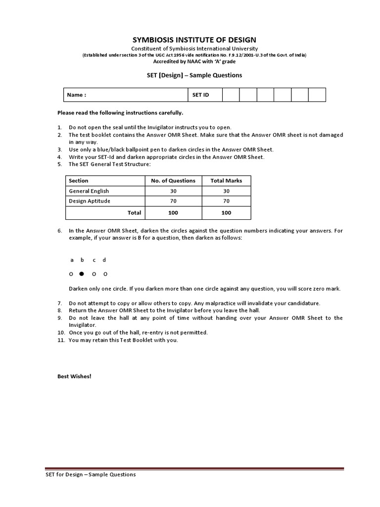 NIFT Sample Paper | PDF | Yellow | Nature