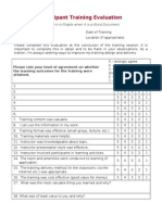 Participant Training Evaluation: This Form Is Fillable When It Is A Word Document