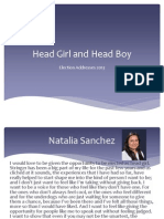 Head Girl and Head Boy 2013 Speech